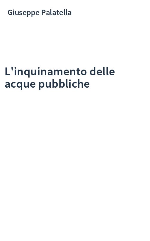 L'inquinamento delle acque pubbliche