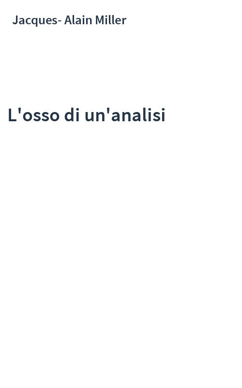 L'osso di un'analisi