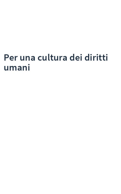 Per una cultura dei diritti umani