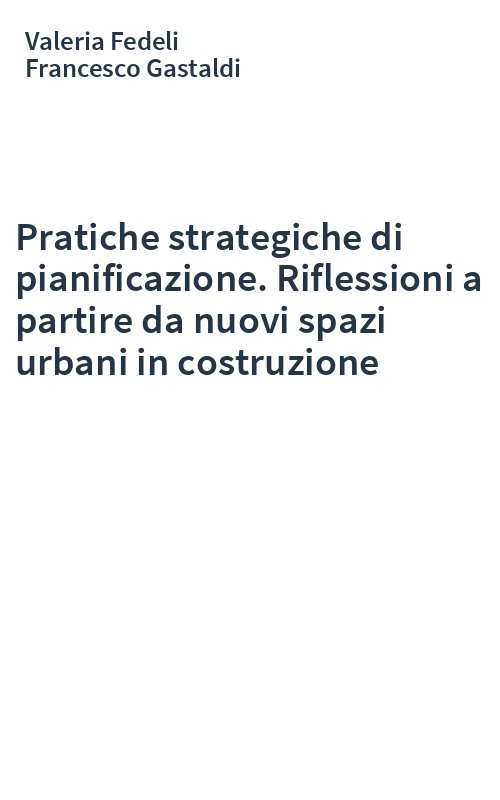 Pratiche strategiche di pianificazione. Riflessioni a partire da nuovi spazi urbani in costruzione