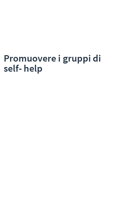 Promuovere i gruppi di self-help