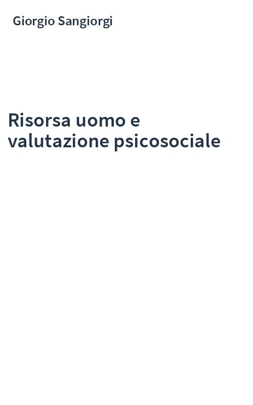Risorsa uomo e valutazione psicosociale