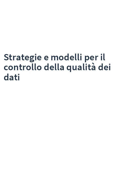 Strategie e modelli per il controllo della qualità dei dati