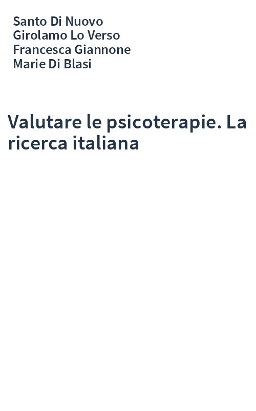 Valutare le psicoterapie. La ricerca italiana