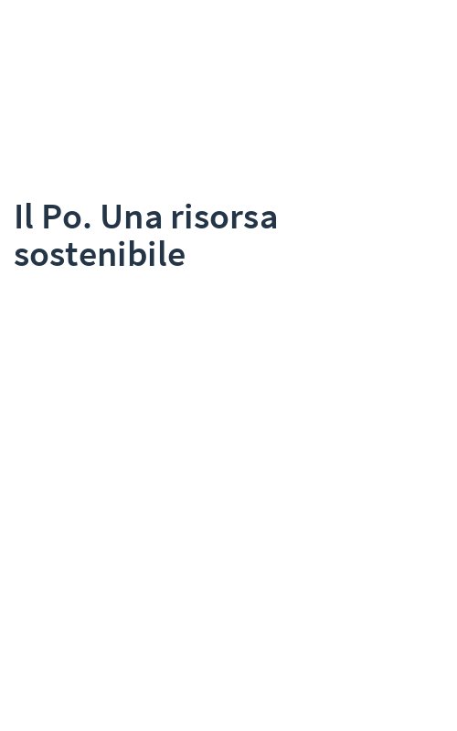 Il Po. Una risorsa sostenibile