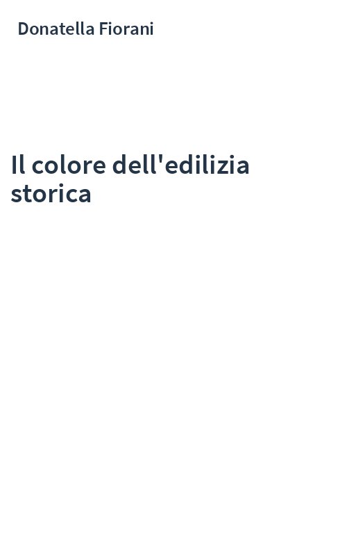 Il colore dell'edilizia storica