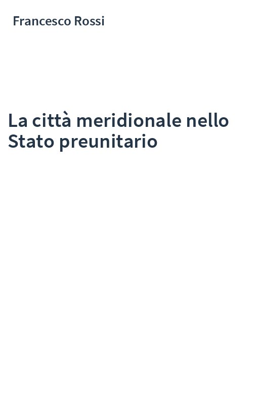 La città meridionale nello Stato preunitario