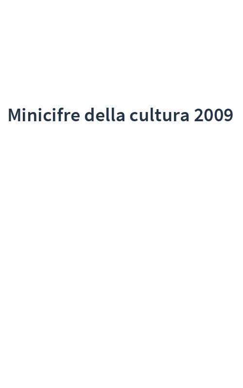 Minicifre della cultura 2009