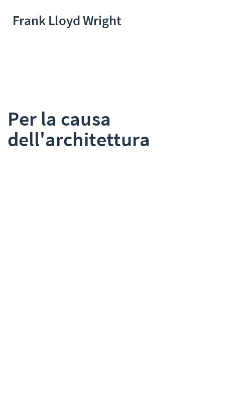 Per la causa dell'architettura