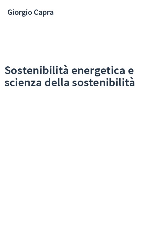 Sostenibilità energetica e scienza della sostenibilità