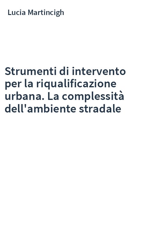 Strumenti di intervento per la riqualificazione urbana. La complessità dell'ambiente stradale
