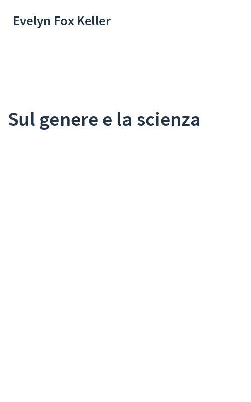 Sul genere e la scienza