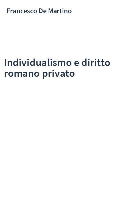 Individualismo e diritto romano privato