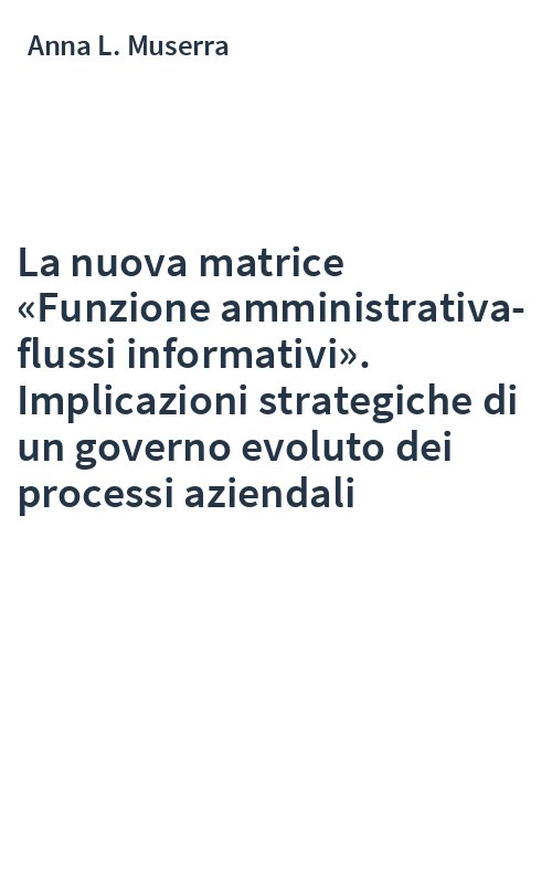 La nuova matrice «Funzione amministrativa-flussi informativi». Implicazioni strategiche di un governo evoluto dei processi aziendali