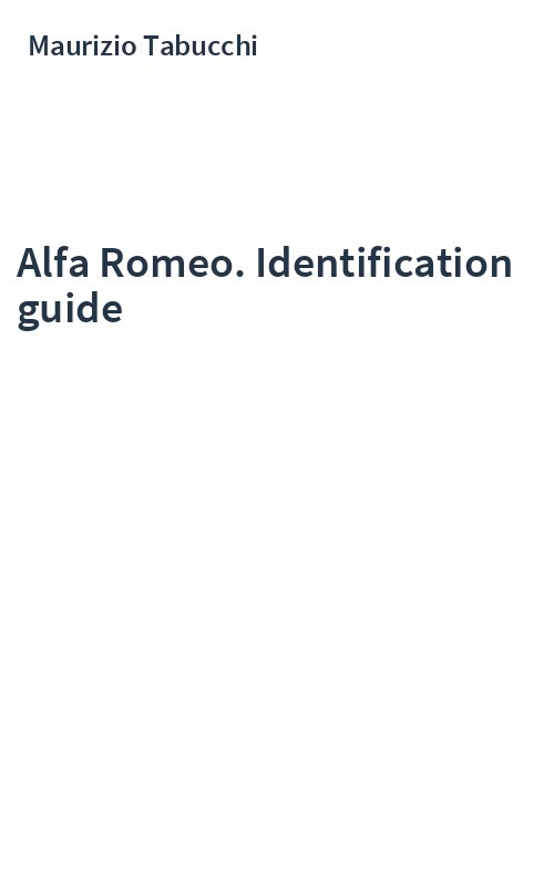 Alfa Romeo. Identification guide