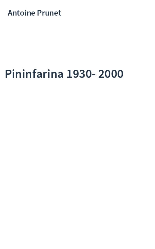 Pininfarina 1930-2000