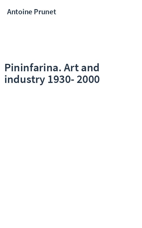 Pininfarina. Art and industry 1930-2000