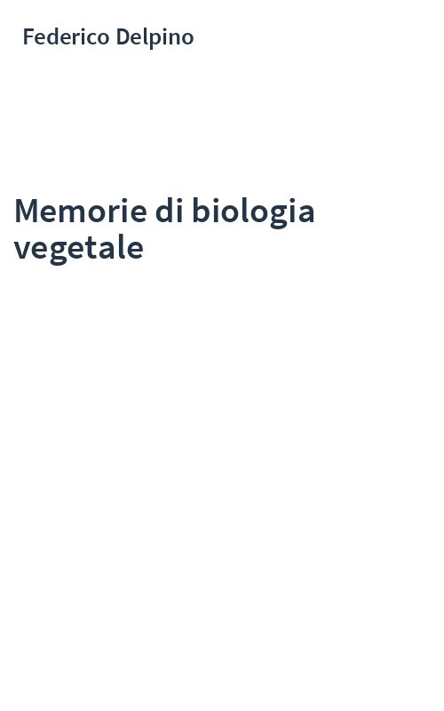 Memorie di biologia vegetale