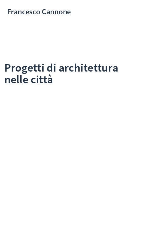 Progetti di architettura nelle città
