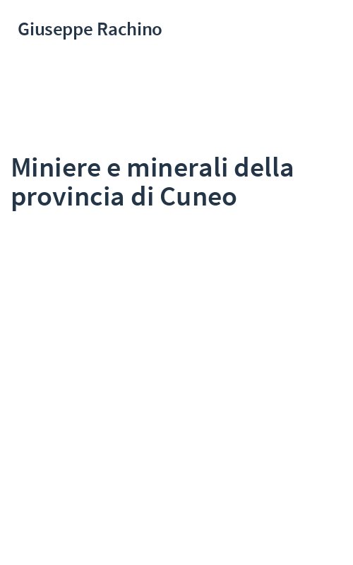 Miniere e minerali della provincia di Cuneo