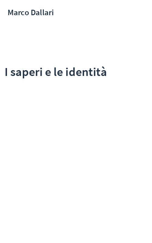 I saperi e le identità