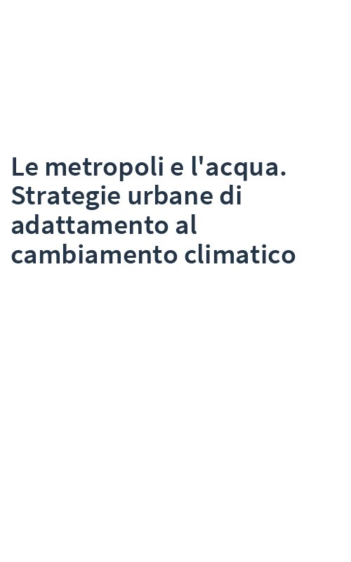 Le metropoli e l'acqua. Strategie urbane di adattamento al cambiamento climatico