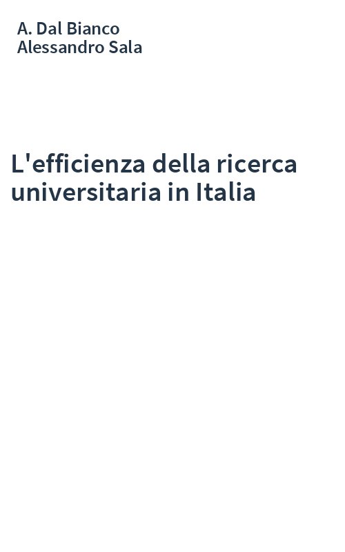 L'efficienza della ricerca universitaria in Italia