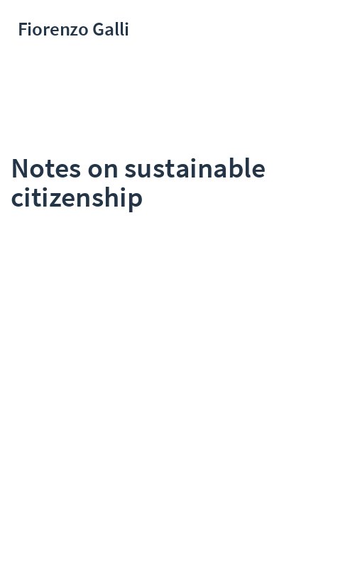 Notes on sustainable citizenship