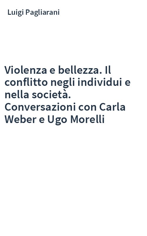 Violenza e bellezza. Il conflitto negli individui e nella società. Conversazioni con Carla Weber e Ugo Morelli