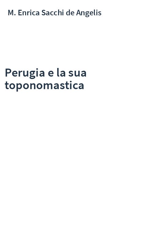 Perugia e la sua toponomastica
