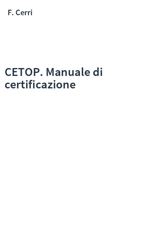 CETOP. Manuale di certificazione