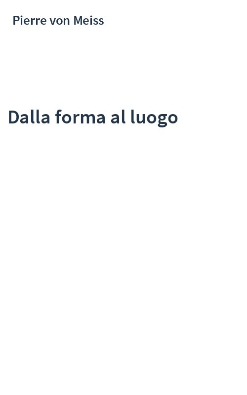 Dalla forma al luogo