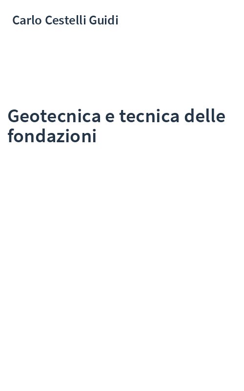 Geotecnica e tecnica delle fondazioni