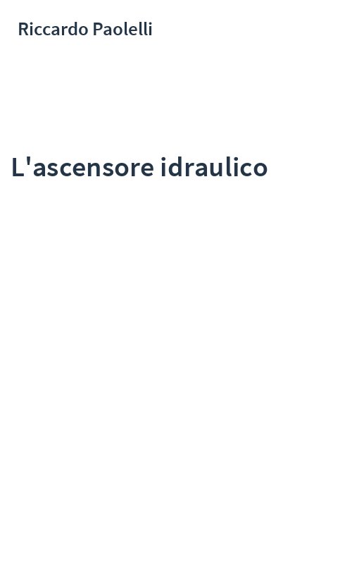 L'ascensore idraulico