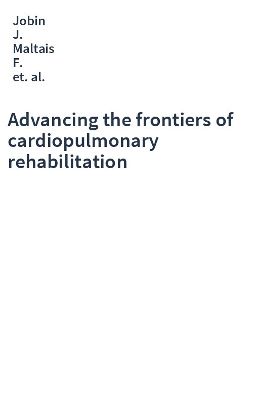 Advancing the frontiers of cardiopulmonary rehabilitation