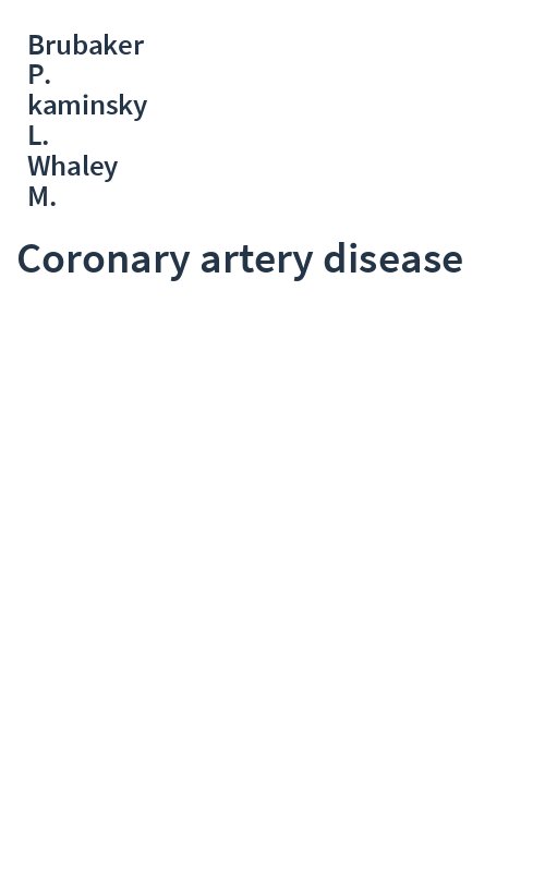 Coronary artery disease
