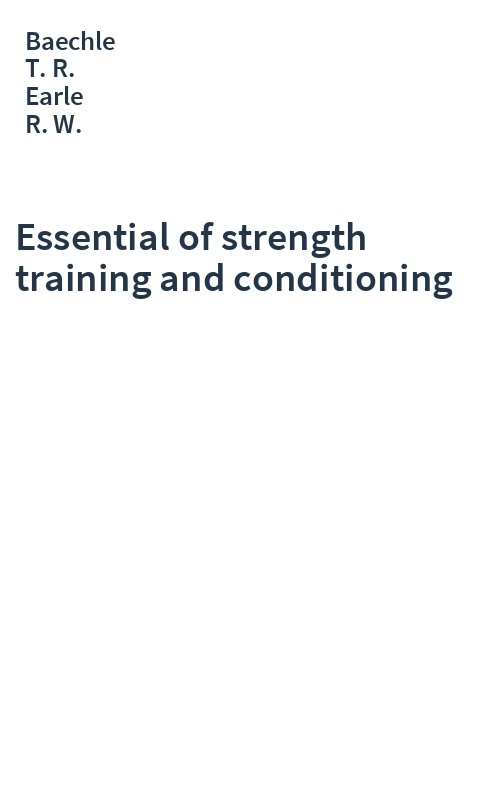 Essential of strength training and conditioning