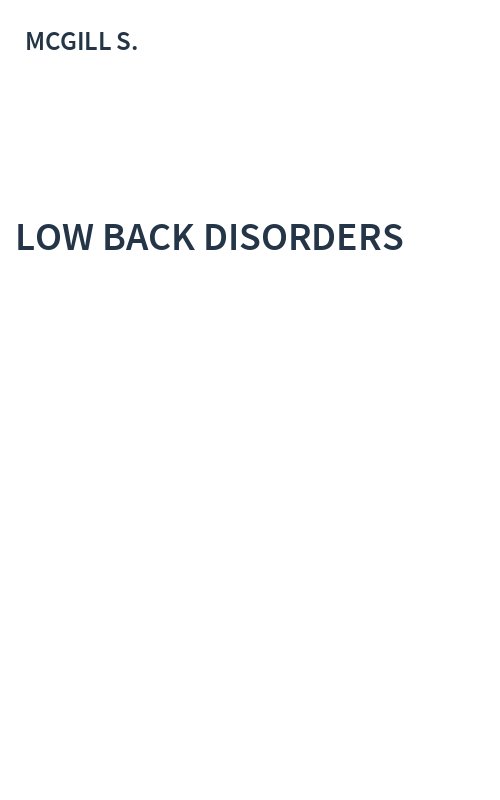 LOW BACK DISORDERS