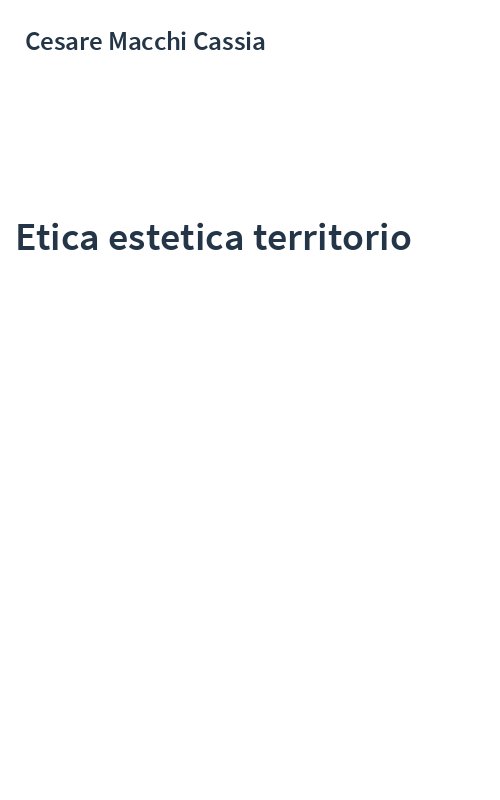 Etica estetica territorio