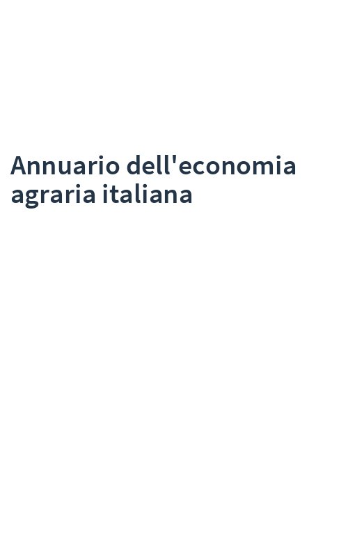 Annuario dell'economia agraria italiana