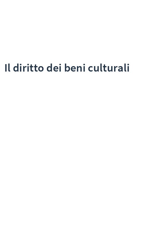 Il diritto dei beni culturali