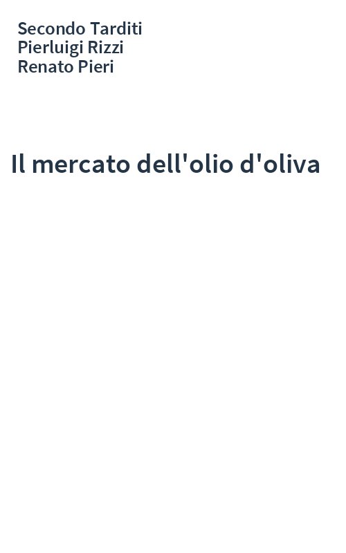 Il mercato dell'olio d'oliva