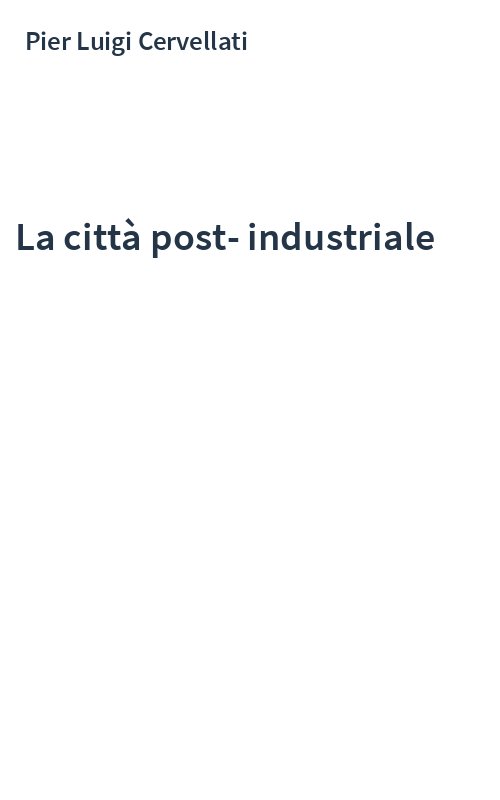 La città post-industriale