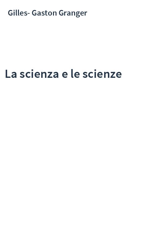 La scienza e le scienze