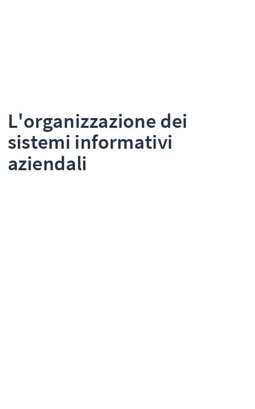 L'organizzazione dei sistemi informativi aziendali