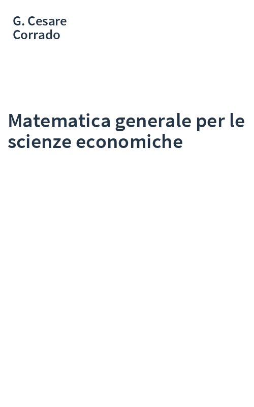 Matematica generale per le scienze economiche