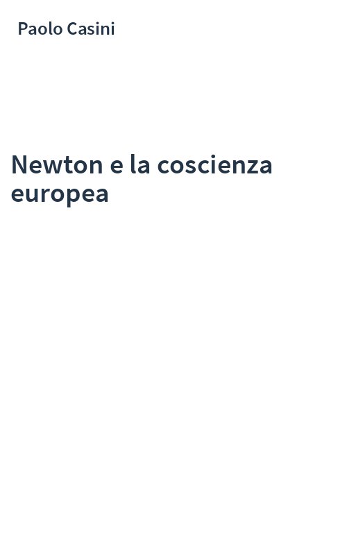 Newton e la coscienza europea