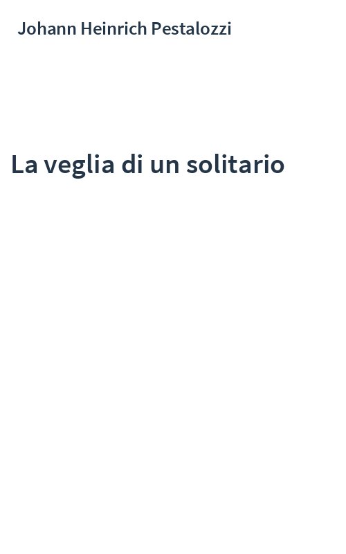 La veglia di un solitario