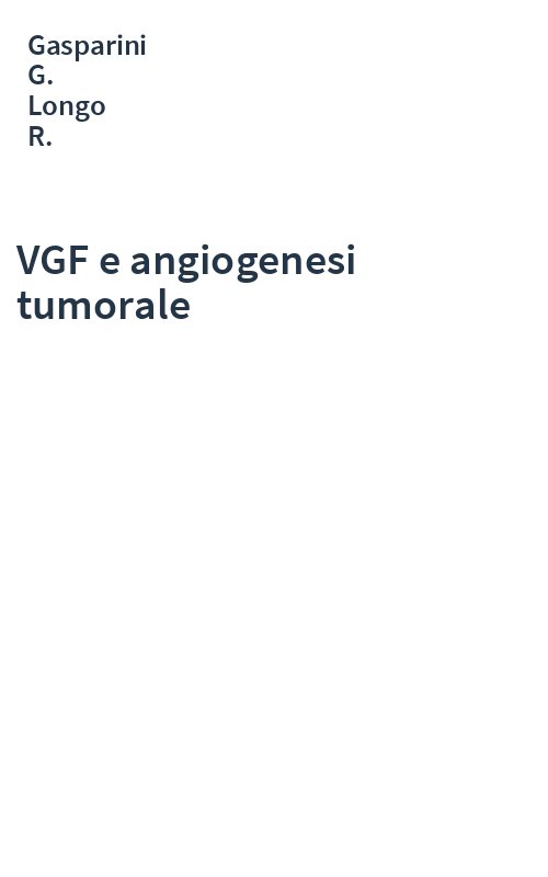 VGF e angiogenesi tumorale