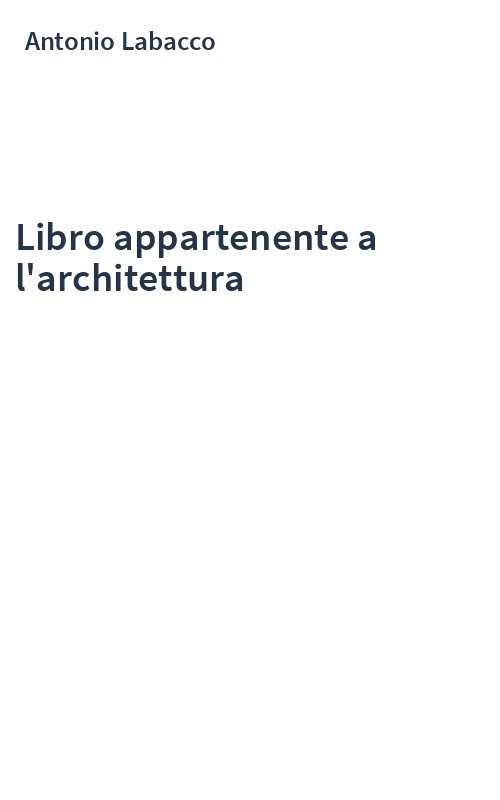 Libro appartenente a l'architettura